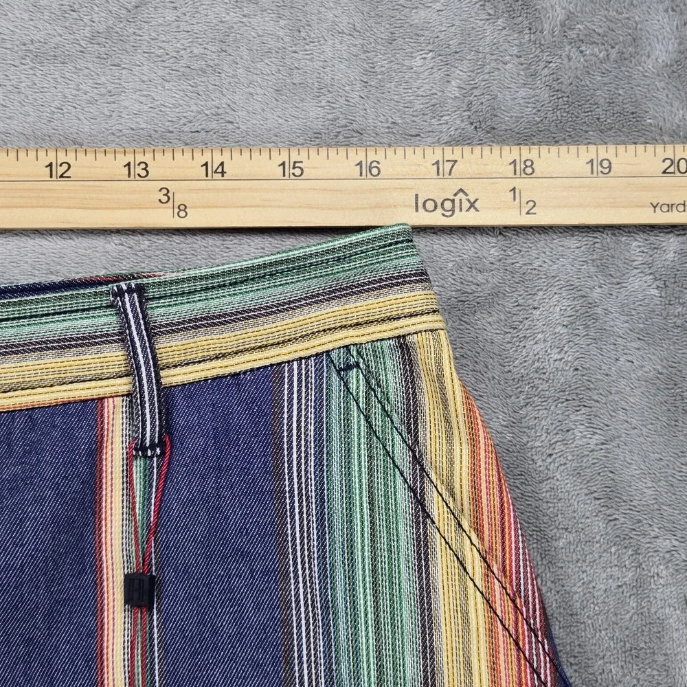 Tommy Jeans Striped Road Trip Women's Denim Mini Skirt Size 30 NWT Y2K